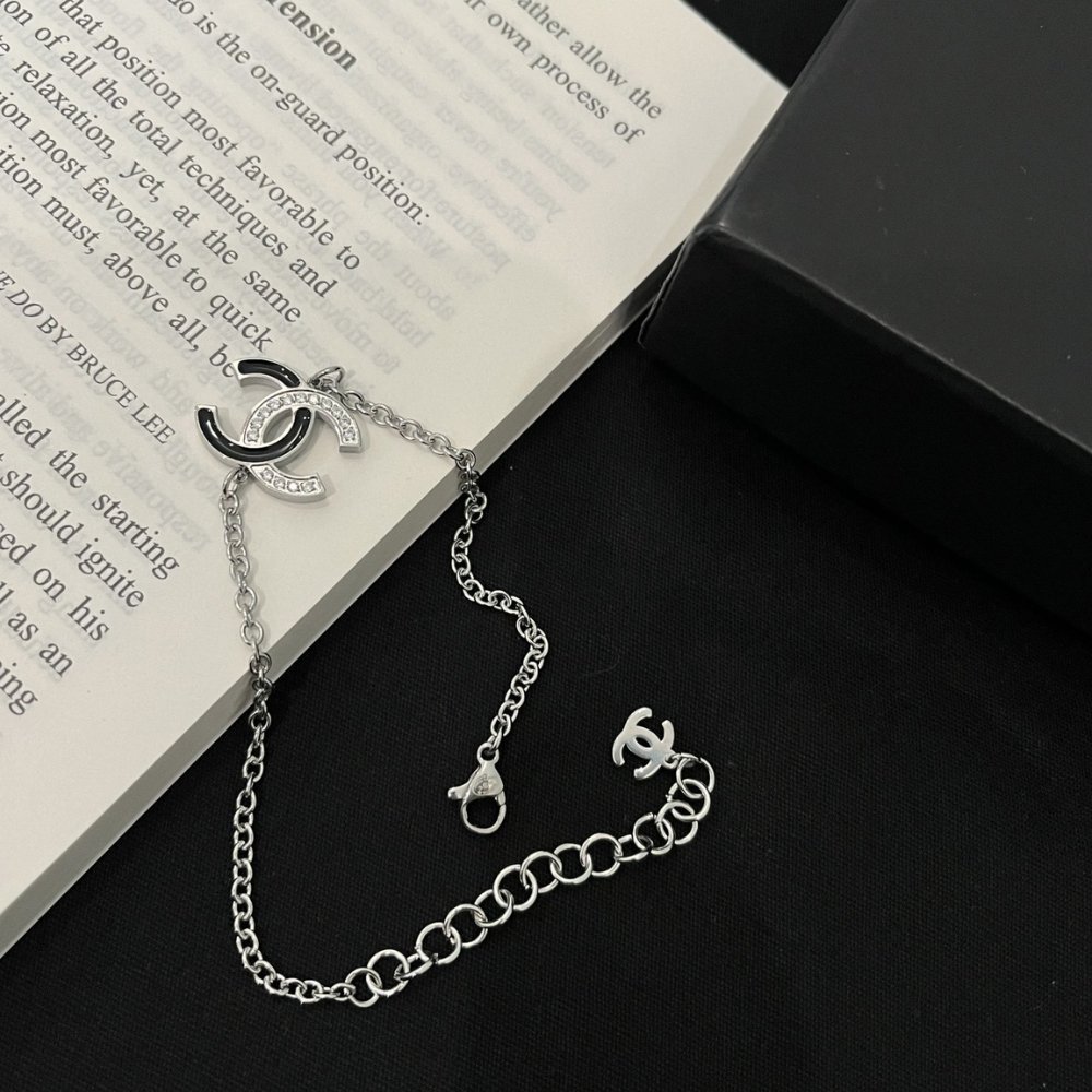Ch**el Cc Logo Chain Bracelet Silver Abf797 B20581 U0944