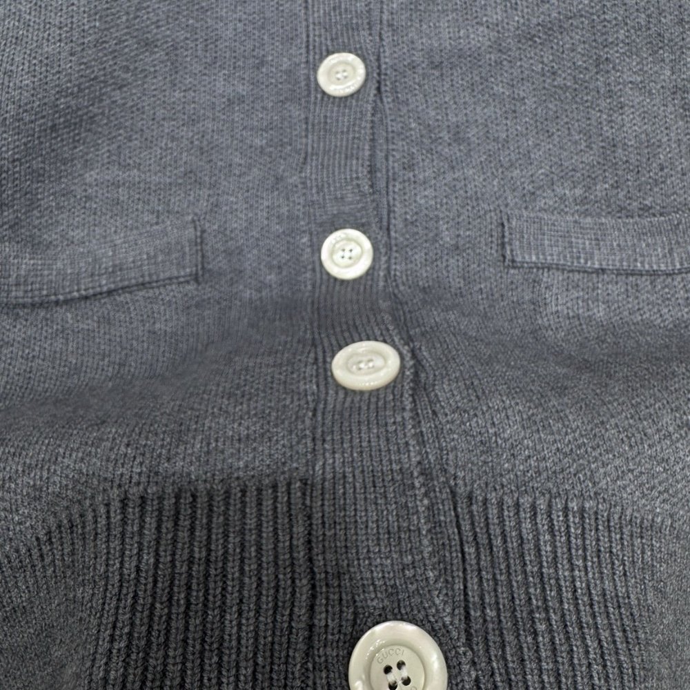 Gvc*1 Interlocking G Knit Wool Cardigan Grey 774005 Xkdxr 1209