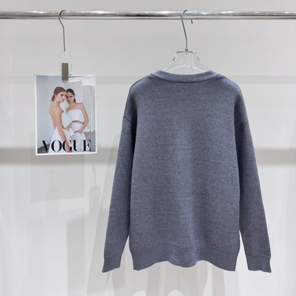 Gvc*1 Interlocking G Knit Wool Cardigan Grey 774005 Xkdxr 1209