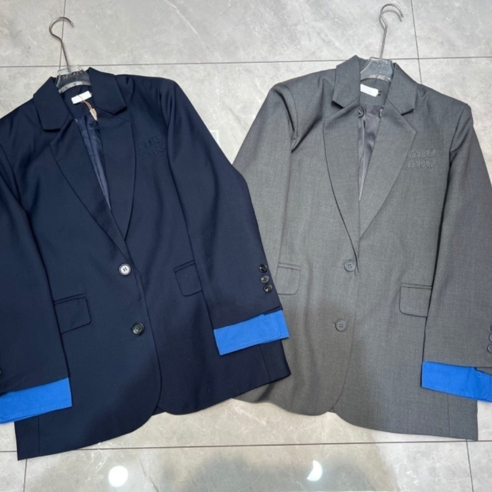 Miu Miu Single Breasted Gabardine Jacket Navy Mh1974 16E8 F0124 S Ooo