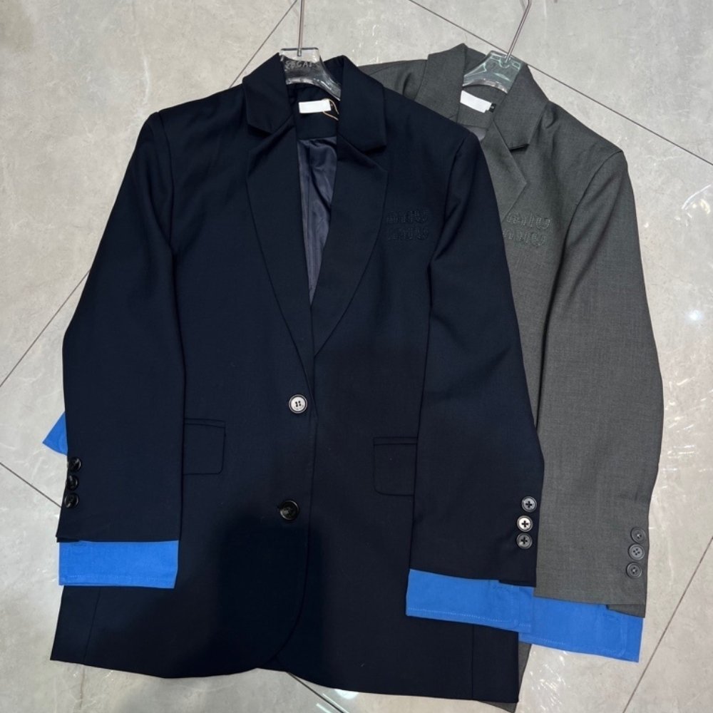 Miu Miu Single Breasted Gabardine Jacket Navy Mh1974 16E8 F0124 S Ooo