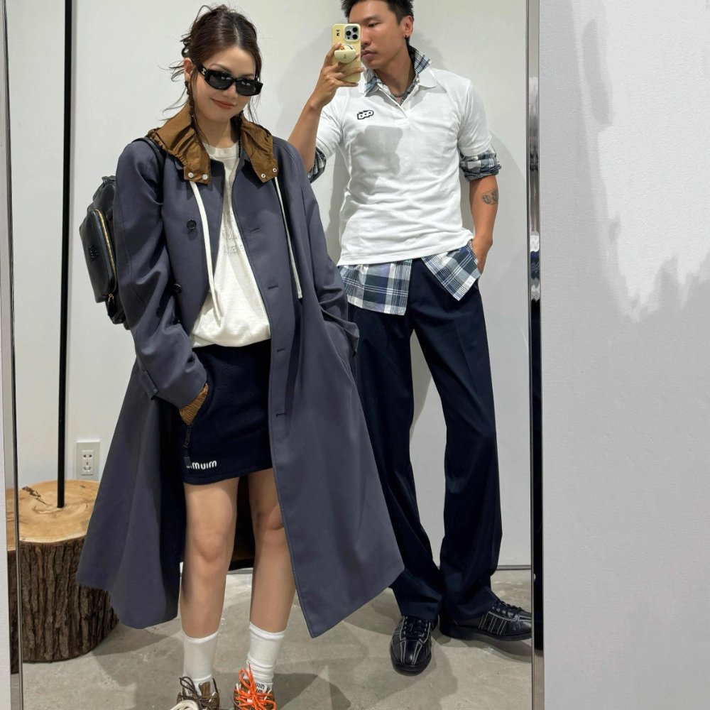 Miu Miu Single Breasted Kid Mohair And Technical Ponge Coat Navy Ms2101 17Hv F045O S Ooo