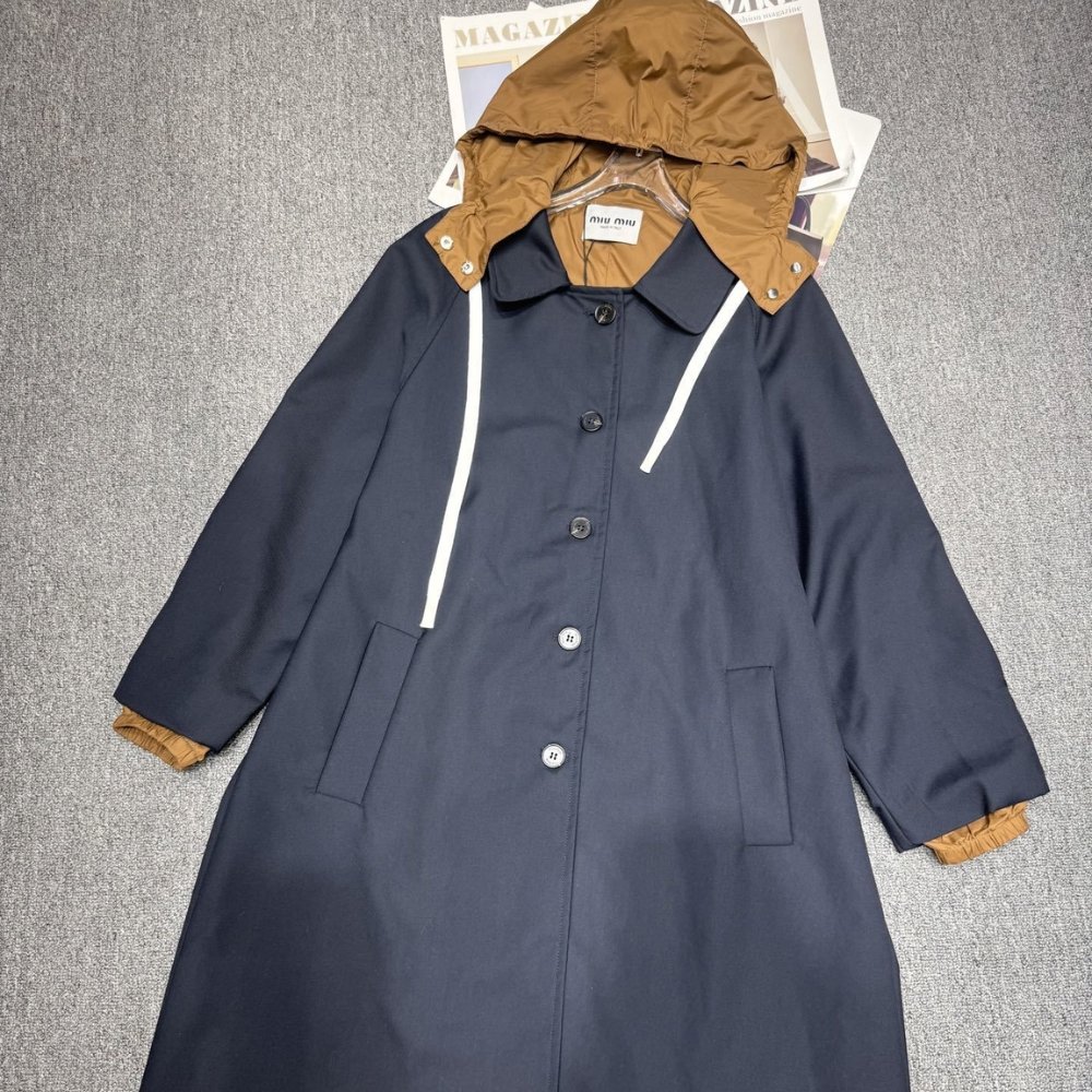 Miu Miu Single Breasted Kid Mohair And Technical Ponge Coat Navy Ms2101 17Hv F045O S Ooo