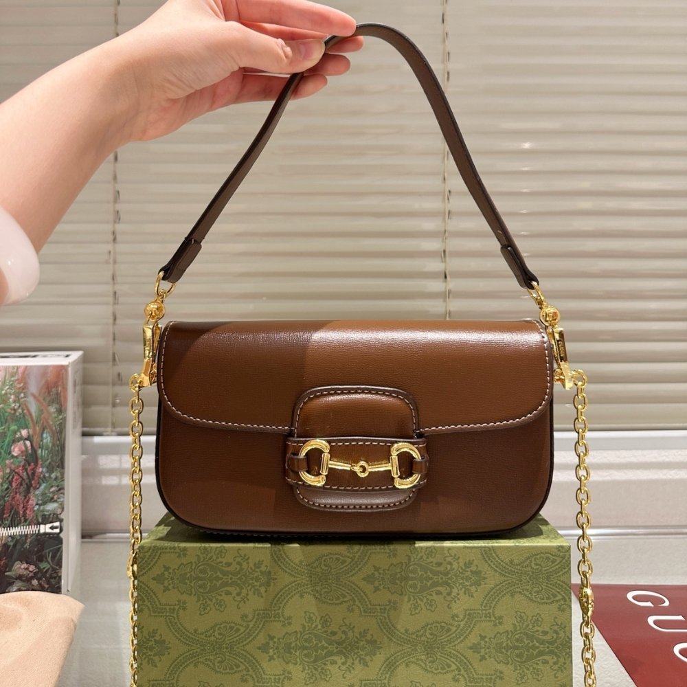 Gvc*1 Horsebit 1955 Small Shoulder Bag Brown 24Cm 735178 1Db0G 2361