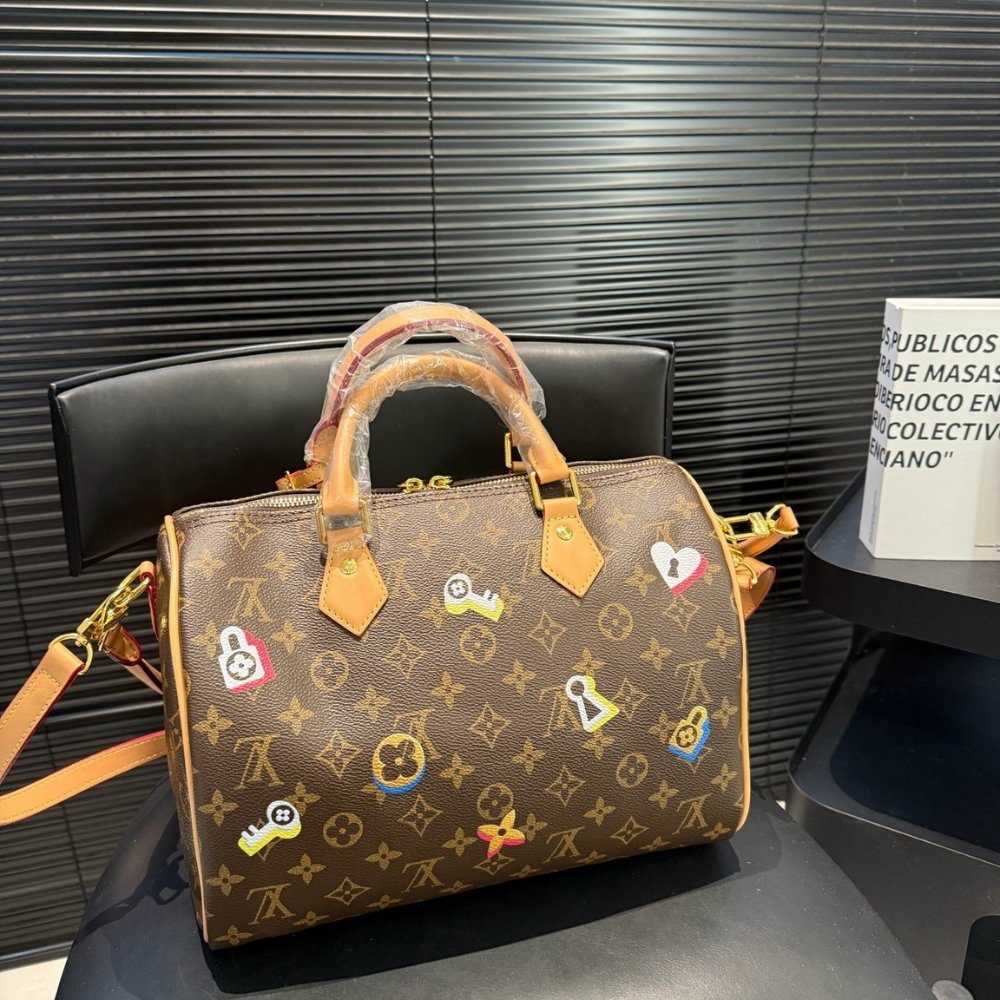 L0vis Vvtt0n Speedy Bandoulière 30 In Monogram Canvas Brown 30Cm