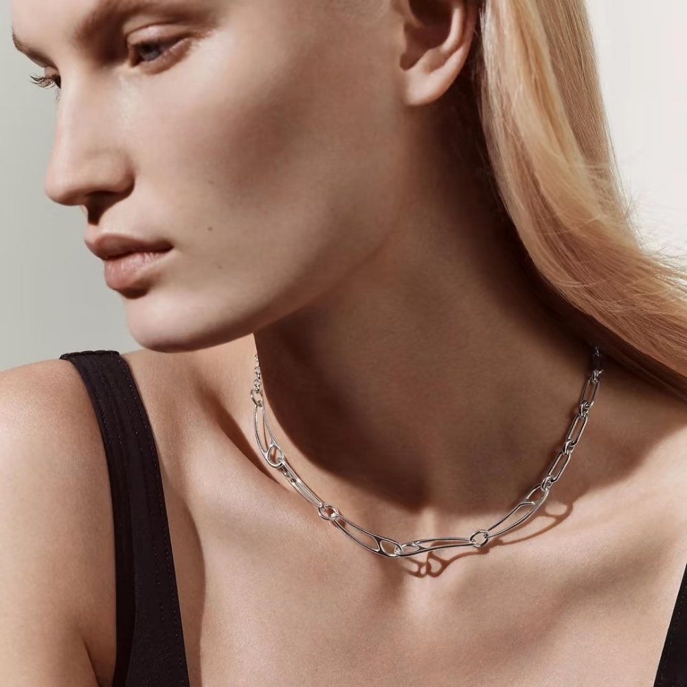 H**me5 Chaine Dancre Punk Necklace Silver H121205B 00Sh