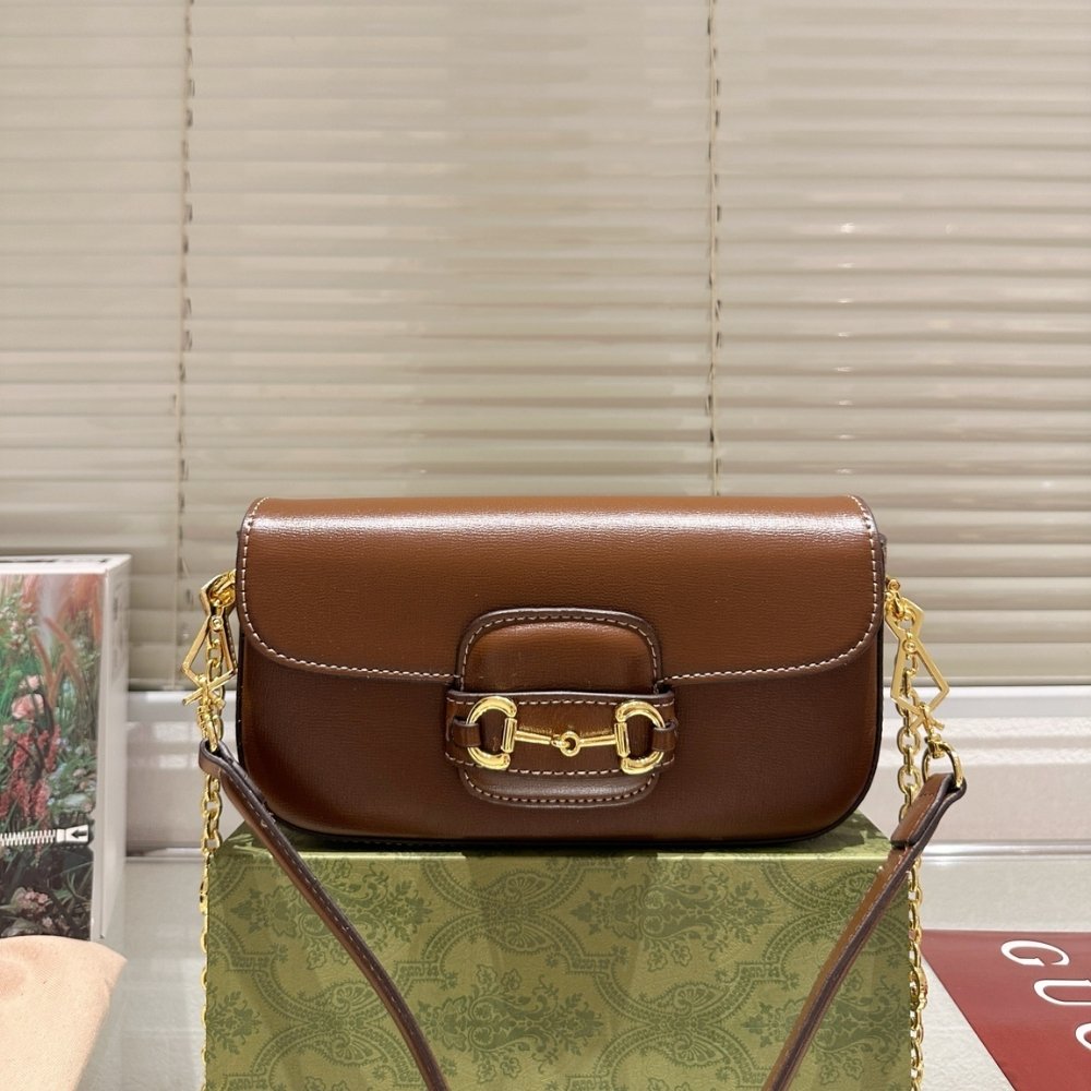Gvc*1 Horsebit 1955 Small Shoulder Bag Brown 24Cm 735178 1Db0G 2361