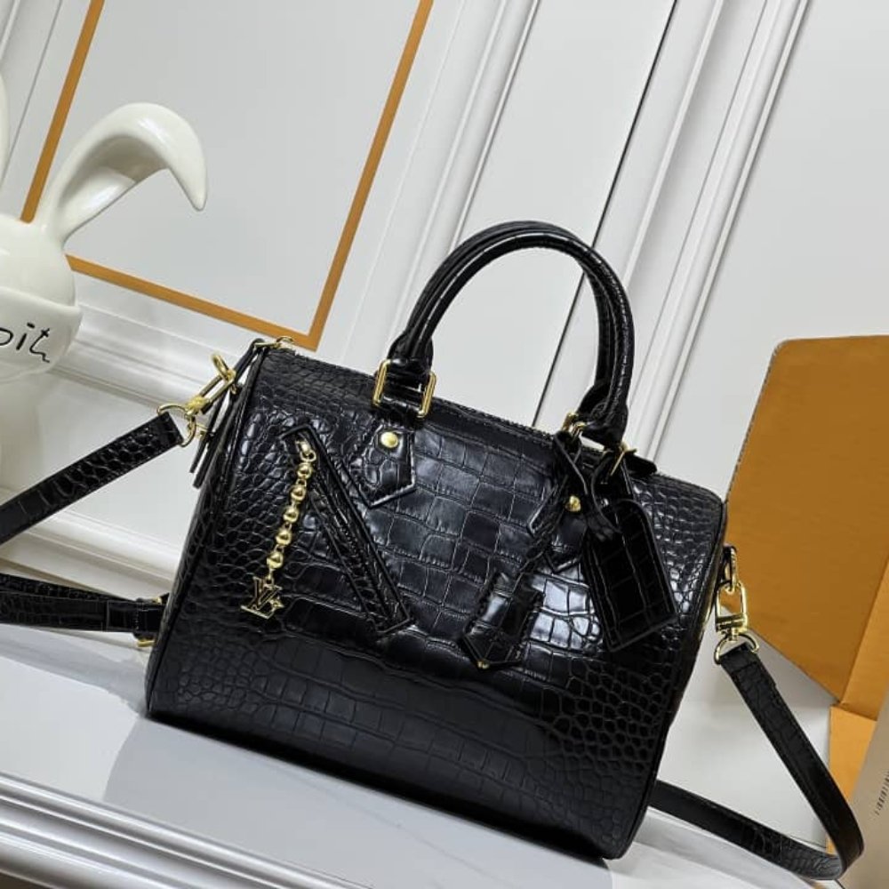 L0vis Vvtt0n Speedy Satchel Bag Black 25Cm