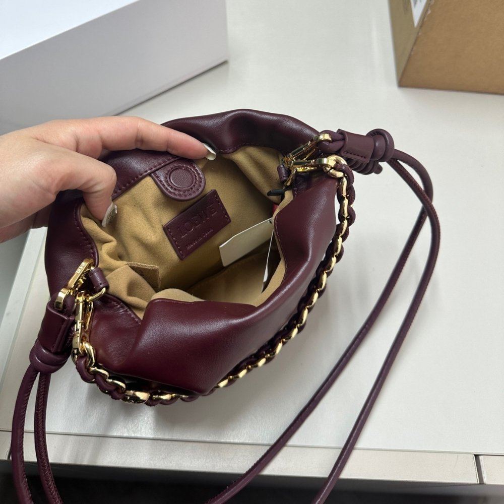 L0ew* Mini Flamenco Purse In Mellow Nappa Dark Burgundy 23Cm A914Cbpx03 7240