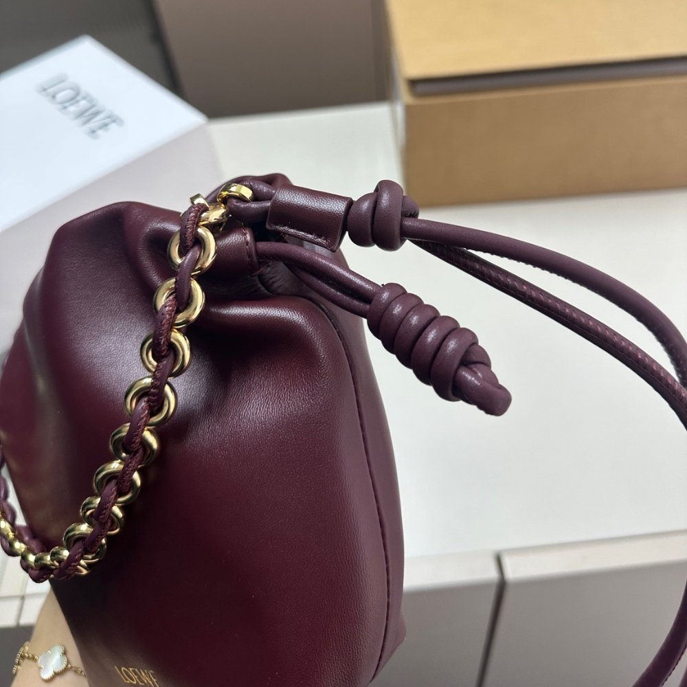 L0ew* Mini Flamenco Purse In Mellow Nappa Dark Burgundy 23Cm A914Cbpx03 7240