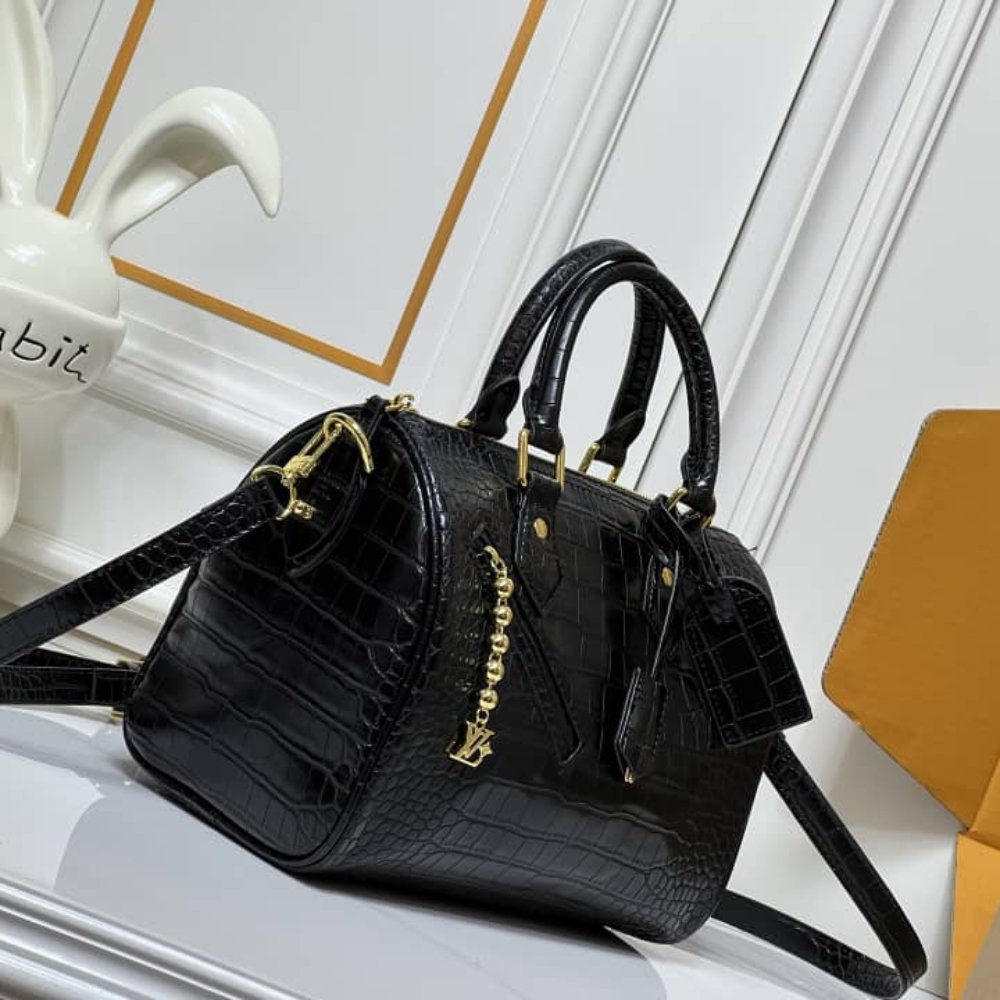 L0vis Vvtt0n Speedy Satchel Bag Black 25Cm