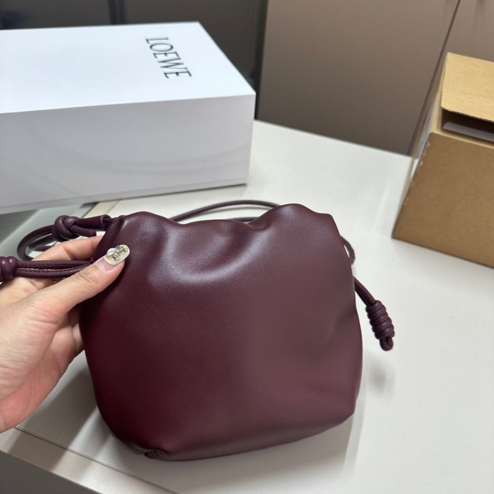 L0ew* Mini Flamenco Purse In Mellow Nappa Dark Burgundy 23Cm A914Cbpx03 7240