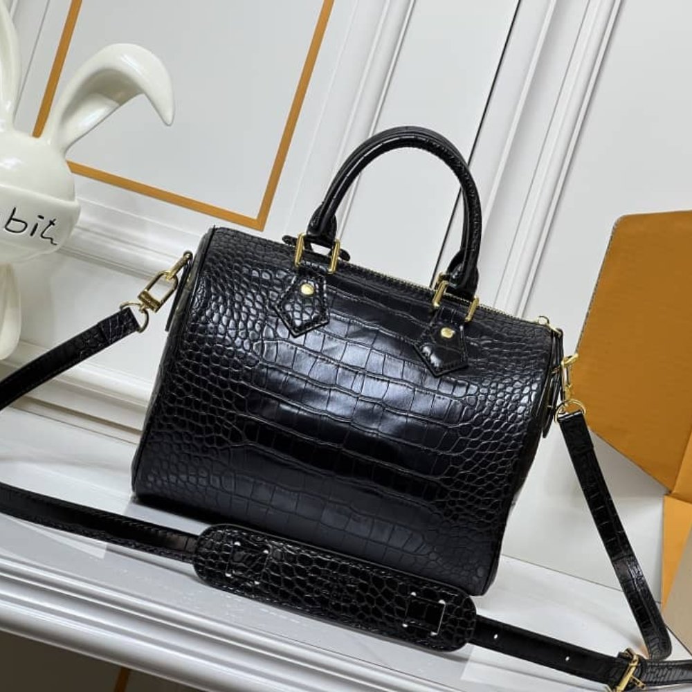 L0vis Vvtt0n Speedy Satchel Bag Black 25Cm