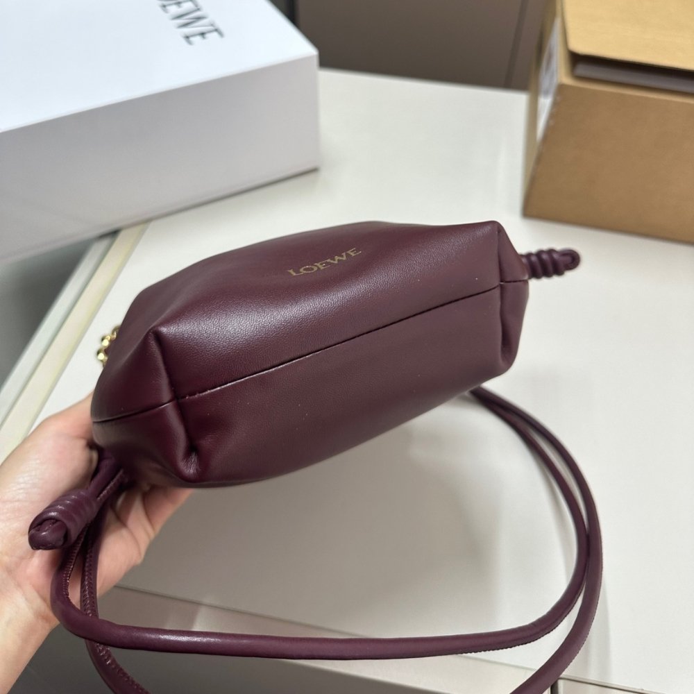 L0ew* Mini Flamenco Purse In Mellow Nappa Dark Burgundy 23Cm A914Cbpx03 7240