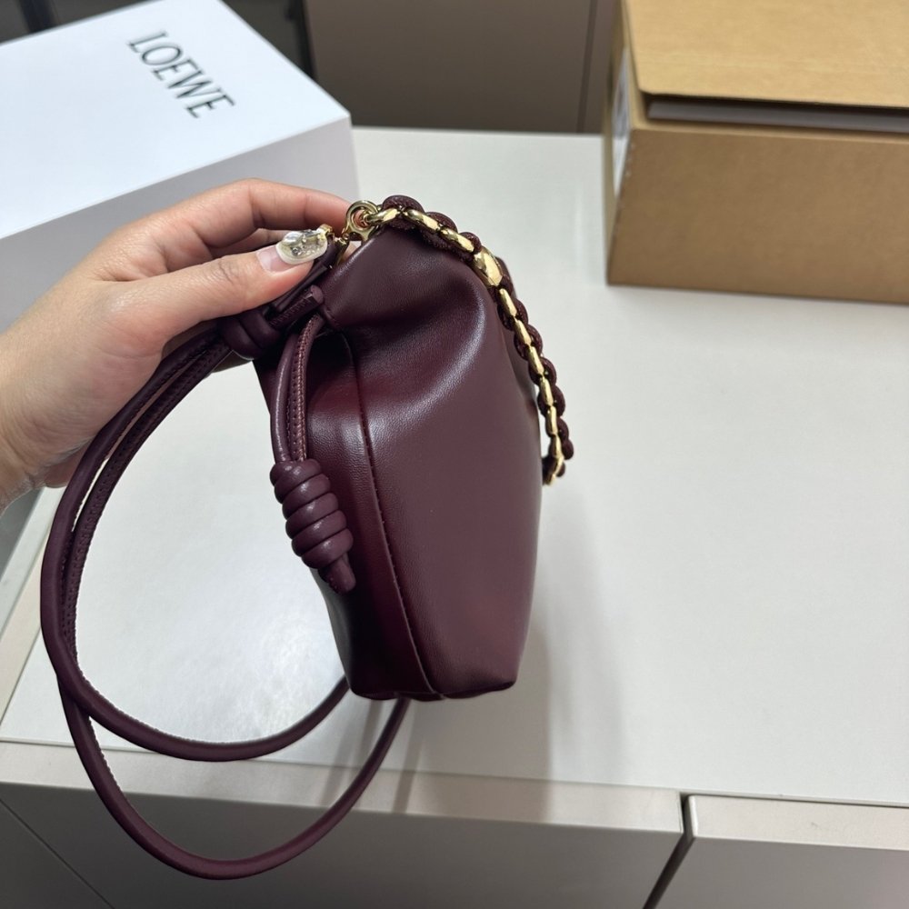 L0ew* Mini Flamenco Purse In Mellow Nappa Dark Burgundy 23Cm A914Cbpx03 7240