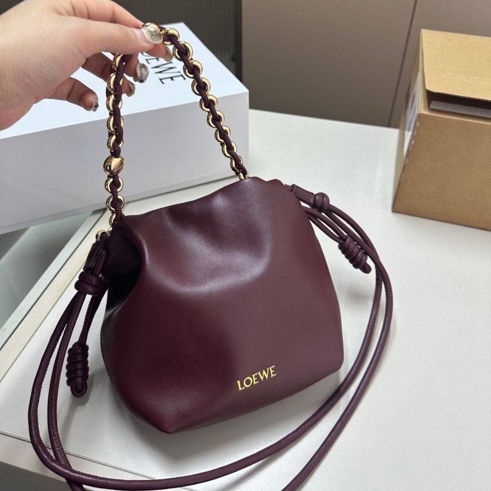 L0ew* Mini Flamenco Purse In Mellow Nappa Dark Burgundy 23Cm A914Cbpx03 7240