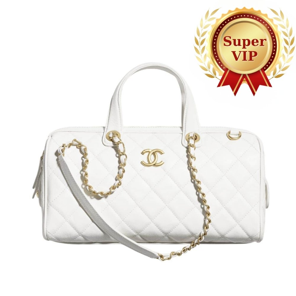 [S*per Vip 1:1] Ch**el Large Bowling Bag White 31Cm As5579 B20894 10601