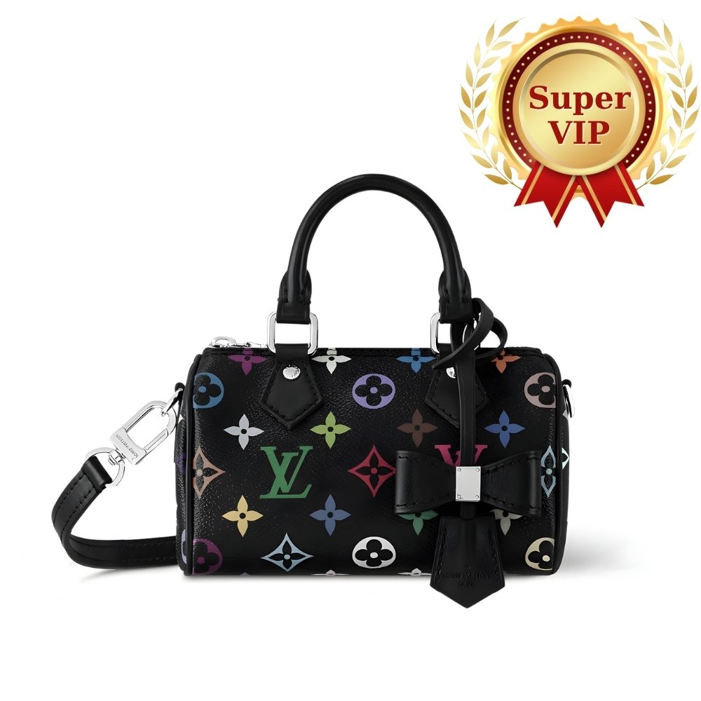 [S*per Vip 1:1] L0vis Vvtt0n X Murakami Nano Speedy Bag Black 16Cm M13406