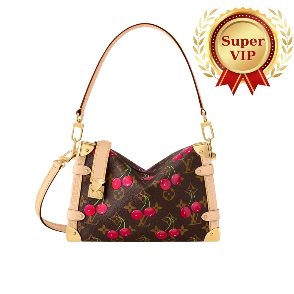 [S*per Vip 1:1] L0vis Vvtt0n X Murakami Side Trunk MM Monogram Cerise Brown 23Cm M14278