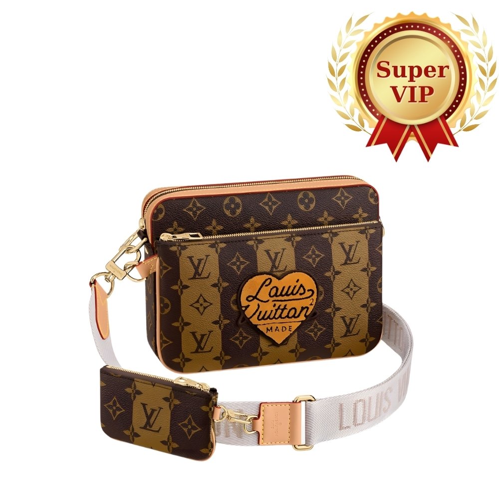 [S*per Vip 1:1] L0vis Vvtt0n Trio Messenger Bag Monogram Stripes Brown 25Cm M45965