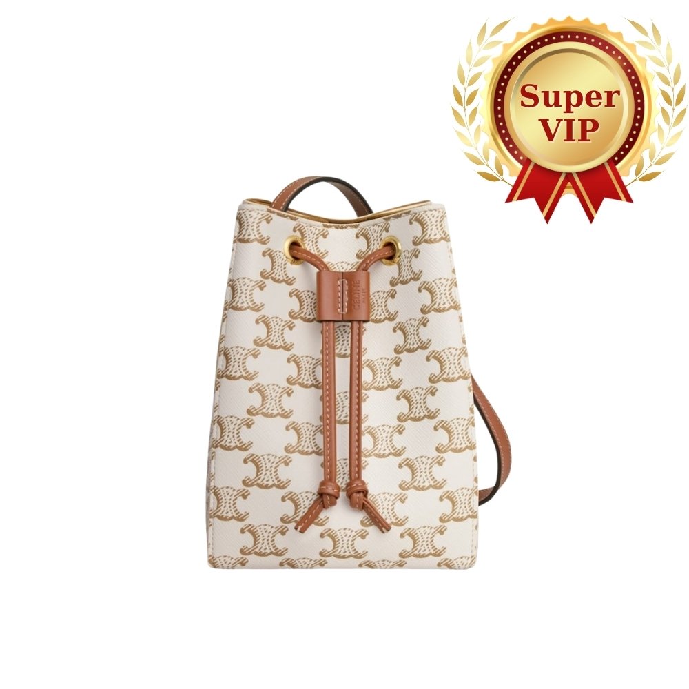[S*per Vip 1:1] Ce1i*e Micro Sailor In Triomphe Canvas White And Tan 17Cm 10M742Gce 01Ta