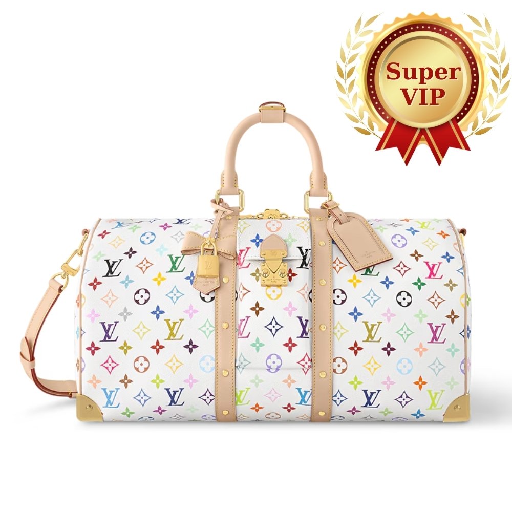 [S*per Vip 1:1] L0vis Vvtt0n X Murakami Keepall Bandoulière 45 White 45Cm M13742