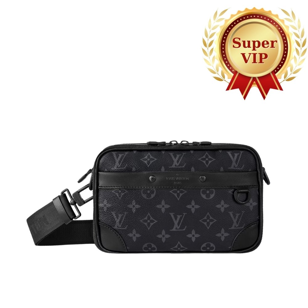 [S*per Vip 1:1] L0vis Vvtt0n Alpha Messenger Monogram Eclipse Canvas Black 24Cm M46955