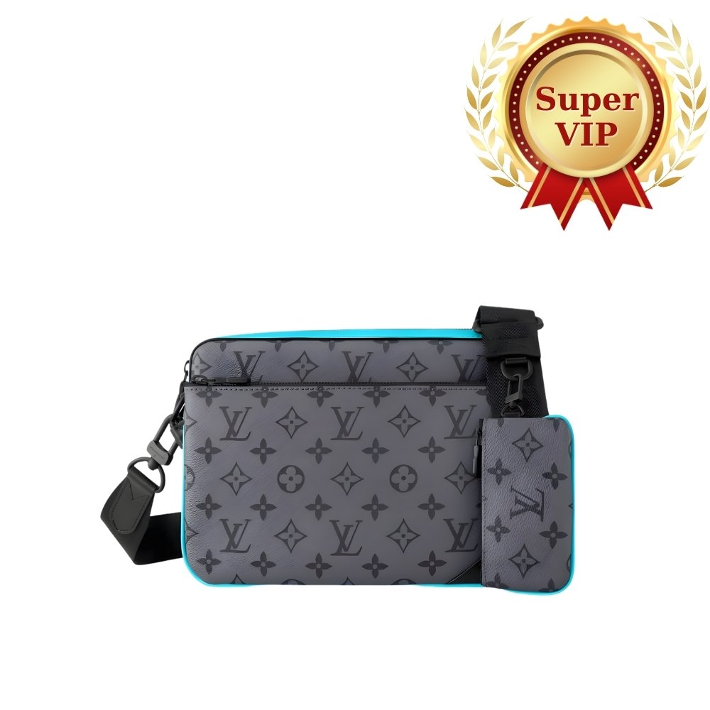 [S*per Vip 1:1] L0vis Vvtt0n Trio Messenger Monogram Eclipse Reverse Turquoise 25Cm M11648