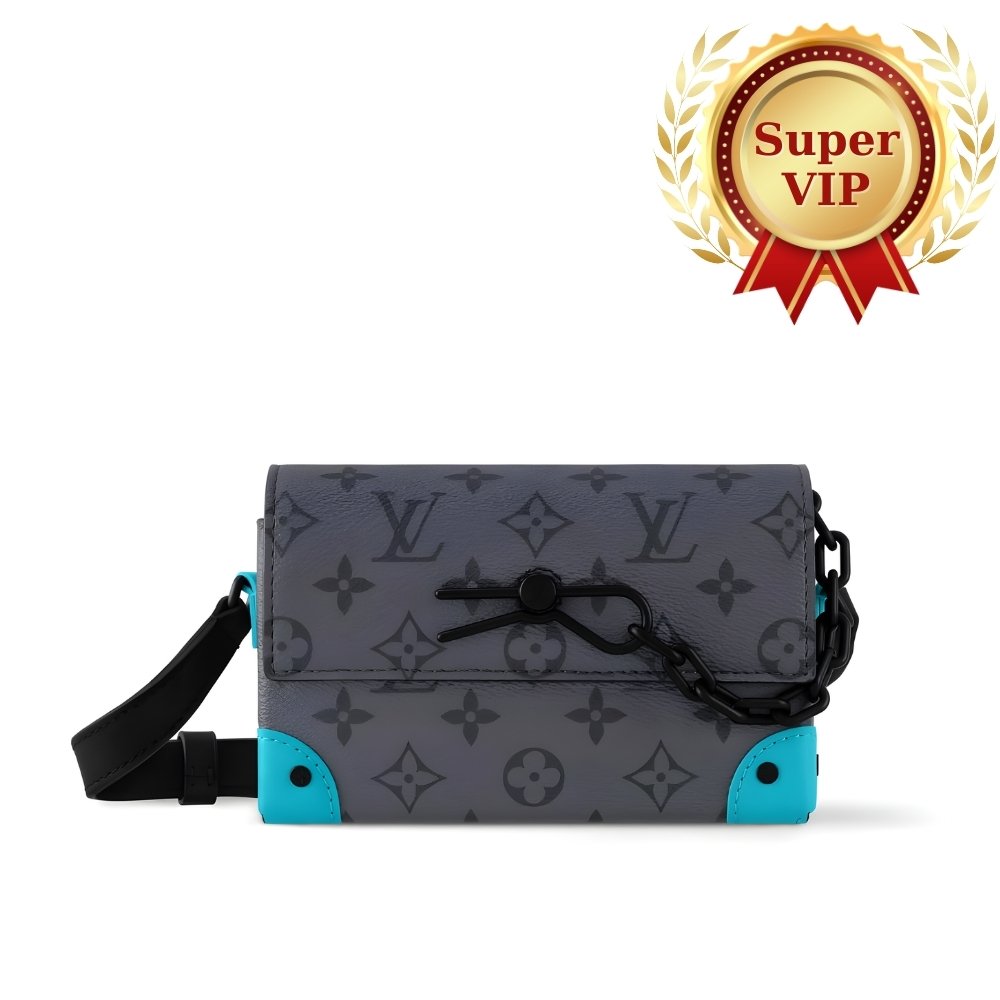 [S*per Vip 1:1] L0vis Vvtt0n Steamer Wearable Wallet Monogram Eclipse Reverse Turquoise 18Cm M11496