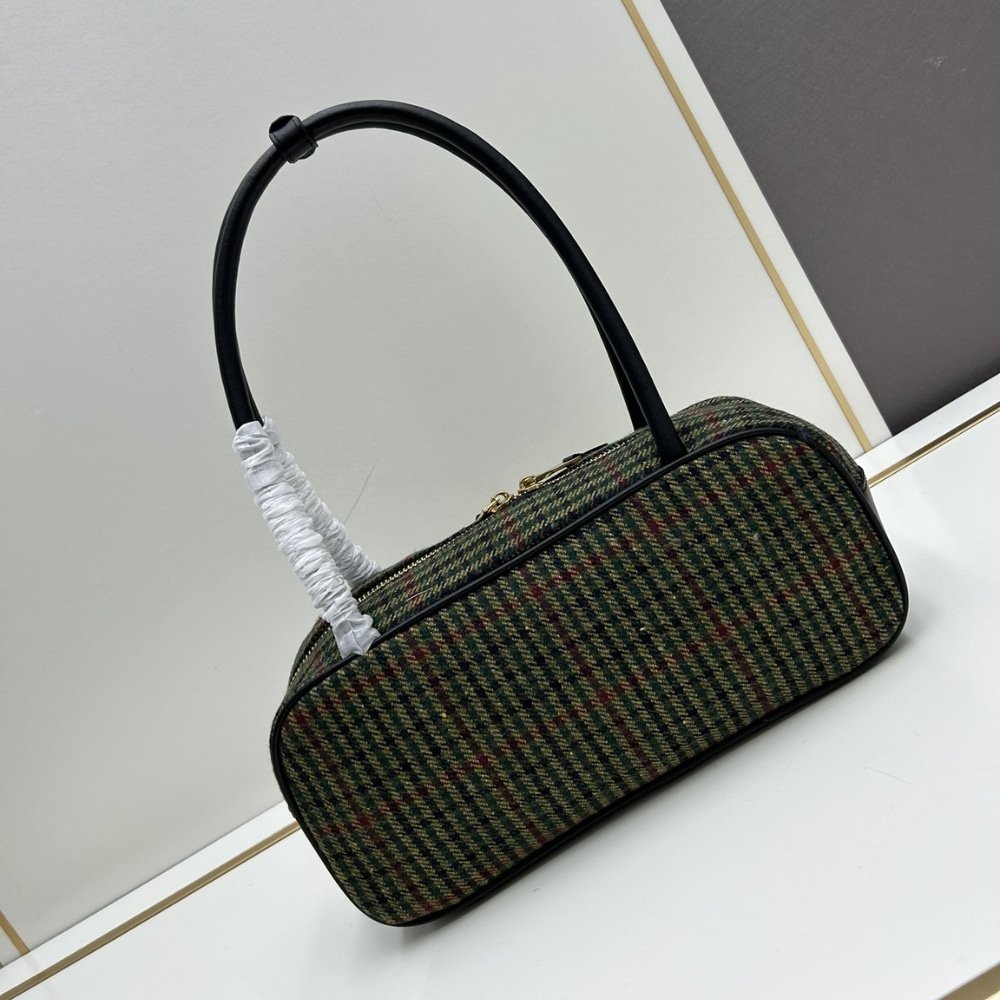 Miu Miu Beau Top Handle Tratan Bag Green 28Cm 5Bb173 2Du5 F0466 V Owh