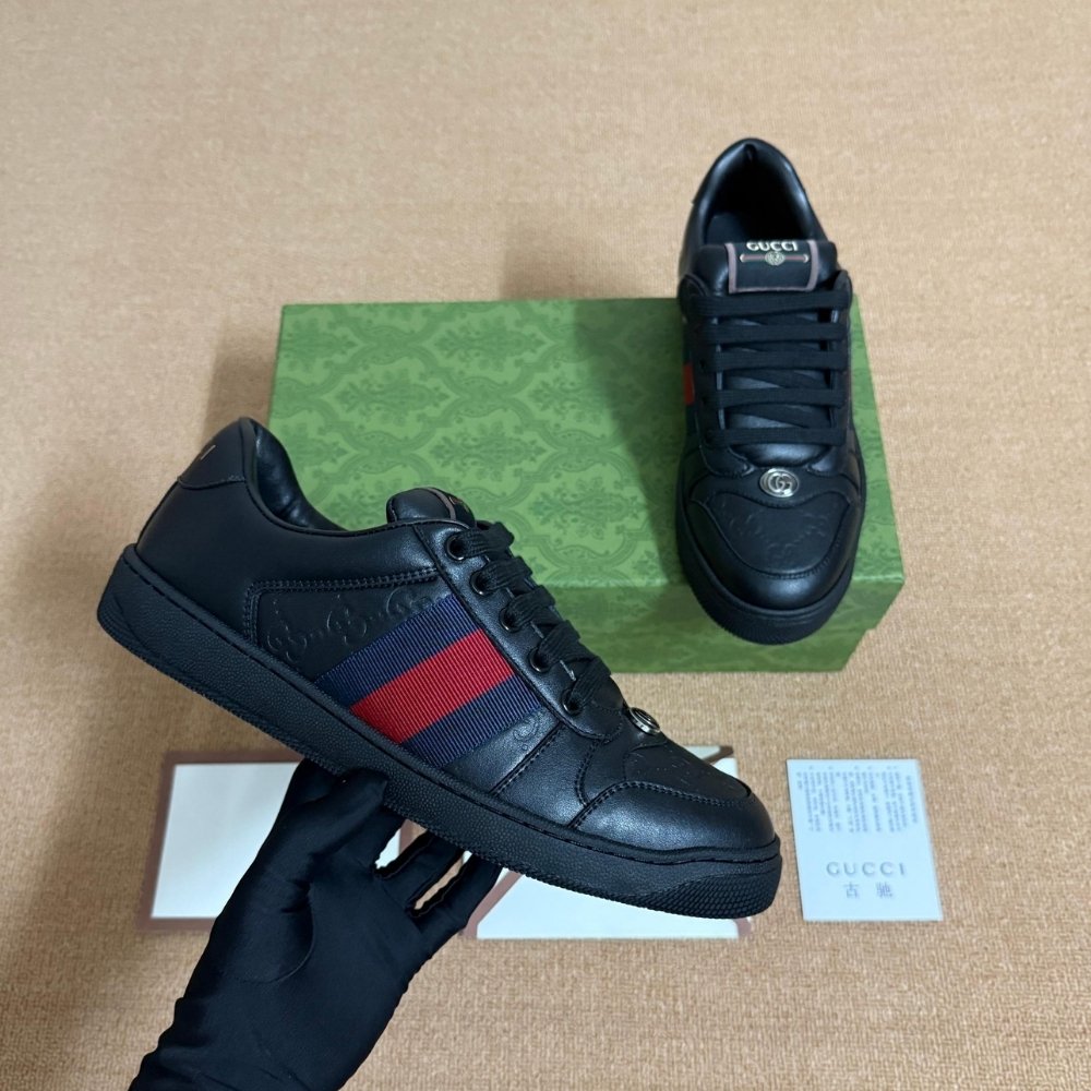 Gvc*1 Men Screener Sneaker Black Leather 798785 AADU0 1074