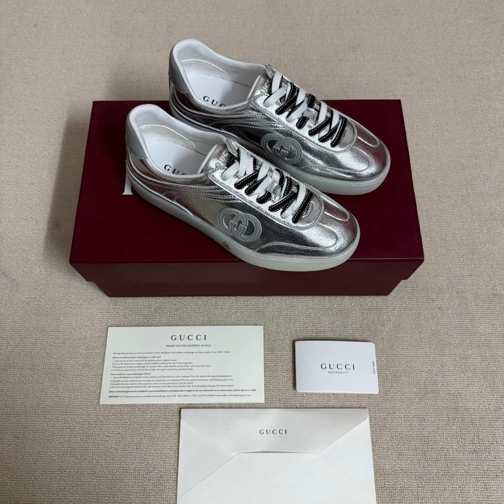 Gvc*1 Women G75 Sneaker Silver Textured Leather ‎857910 AAFL8 8151