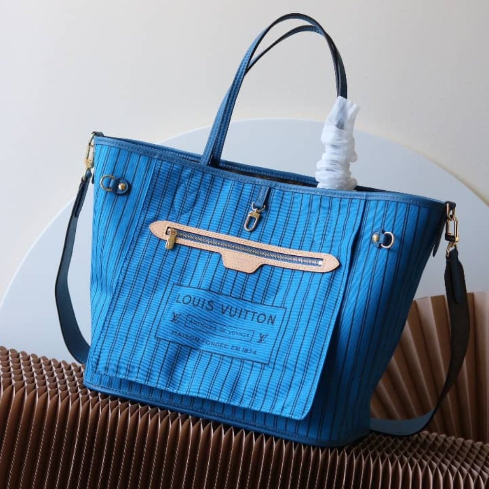 [S*per Vip 1:1] L0vis Vvtt0n Neverfull Bandoulière Inside Out MM Bleu Gastonb 31Cm M13753