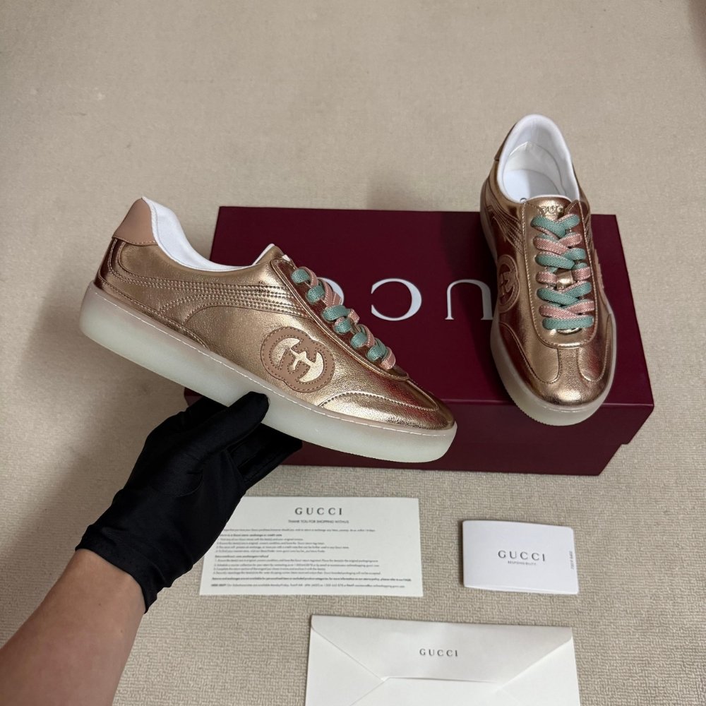 Gvc*1 Women G75 Sneaker Bronze Textured Leather ‎857910 AAFL8 7643