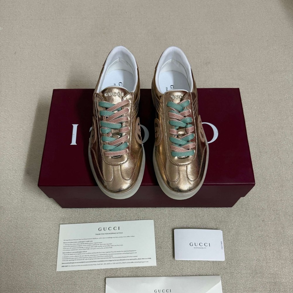 Gvc*1 Women G75 Sneaker Bronze Textured Leather ‎857910 AAFL8 7643