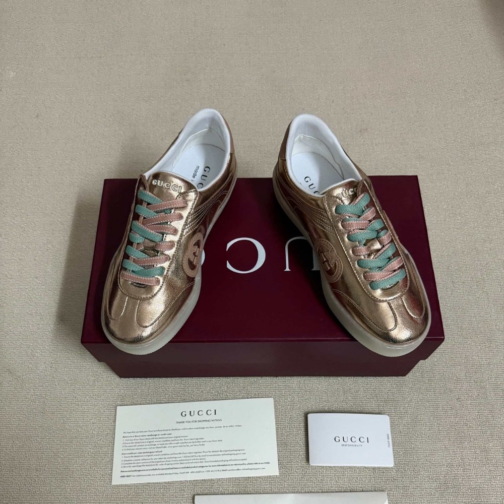 Gvc*1 Women G75 Sneaker Bronze Textured Leather ‎857910 AAFL8 7643