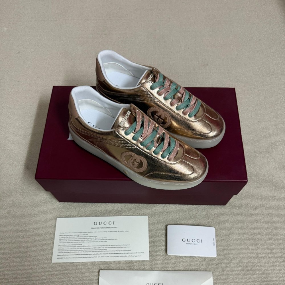 Gvc*1 Women G75 Sneaker Bronze Textured Leather ‎857910 AAFL8 7643