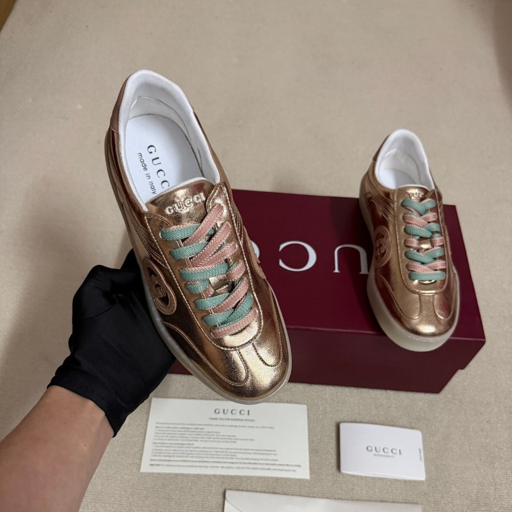 Gvc*1 Women G75 Sneaker Bronze Textured Leather ‎857910 AAFL8 7643