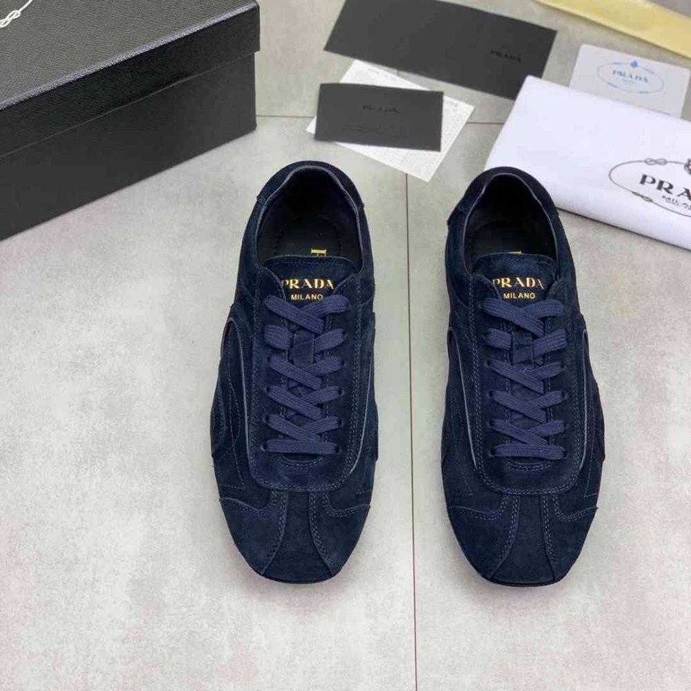 Pra*a Montecarlo Re Edition 2005 Suede Sneakers Navy 4E1165 008 F0008 F G000