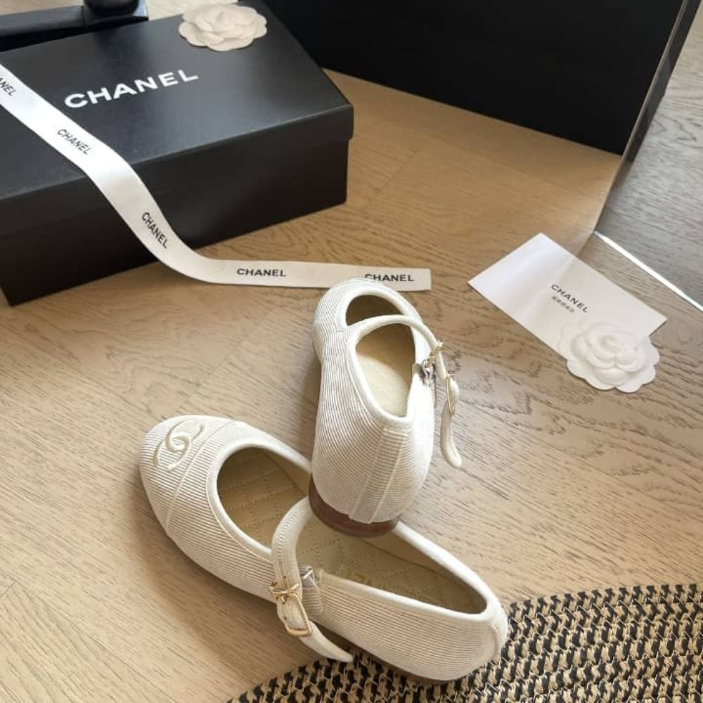 Ch**el Mary Jane Ballet Flat Beige