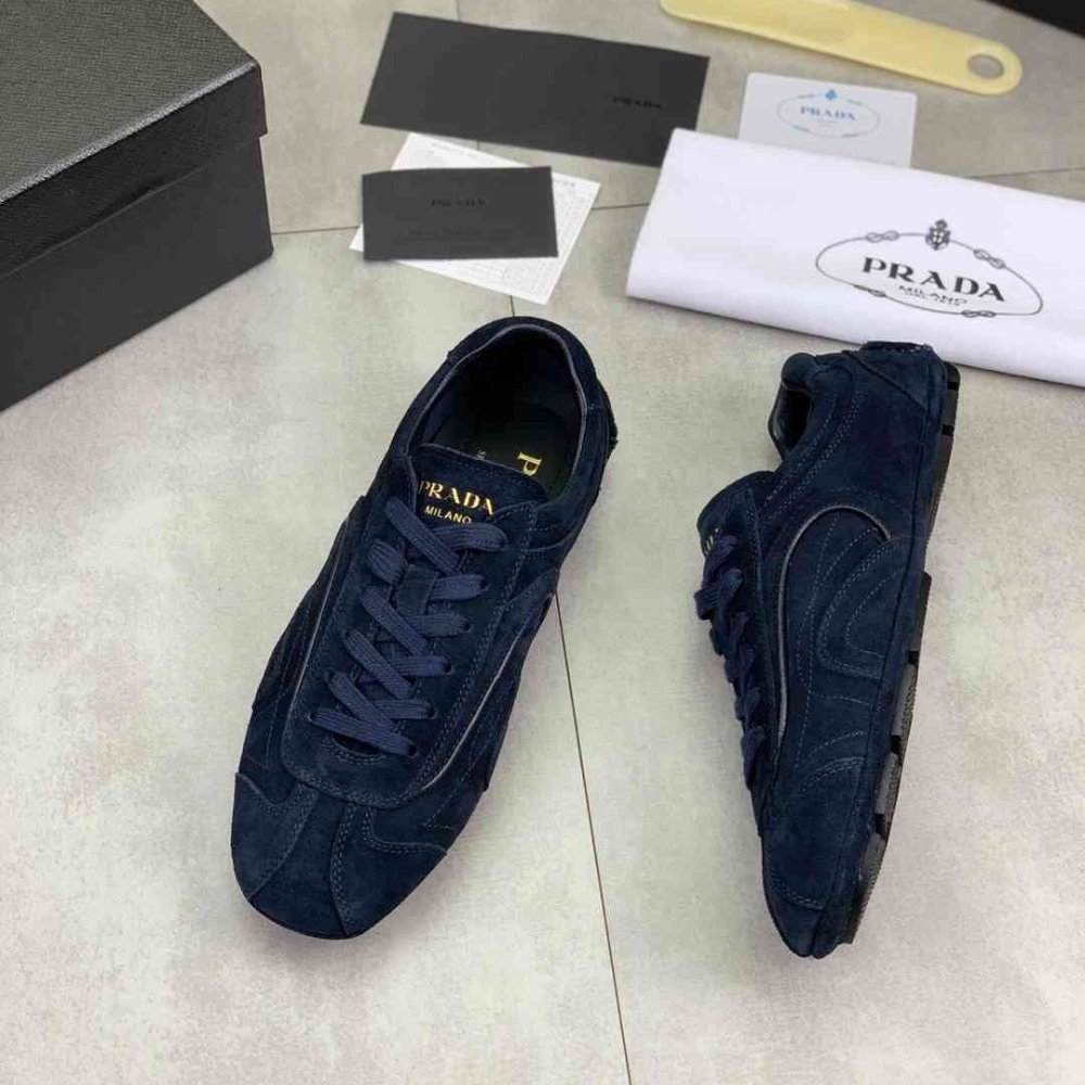 Pra*a Montecarlo Re Edition 2005 Suede Sneakers Navy 4E1165 008 F0008 F G000