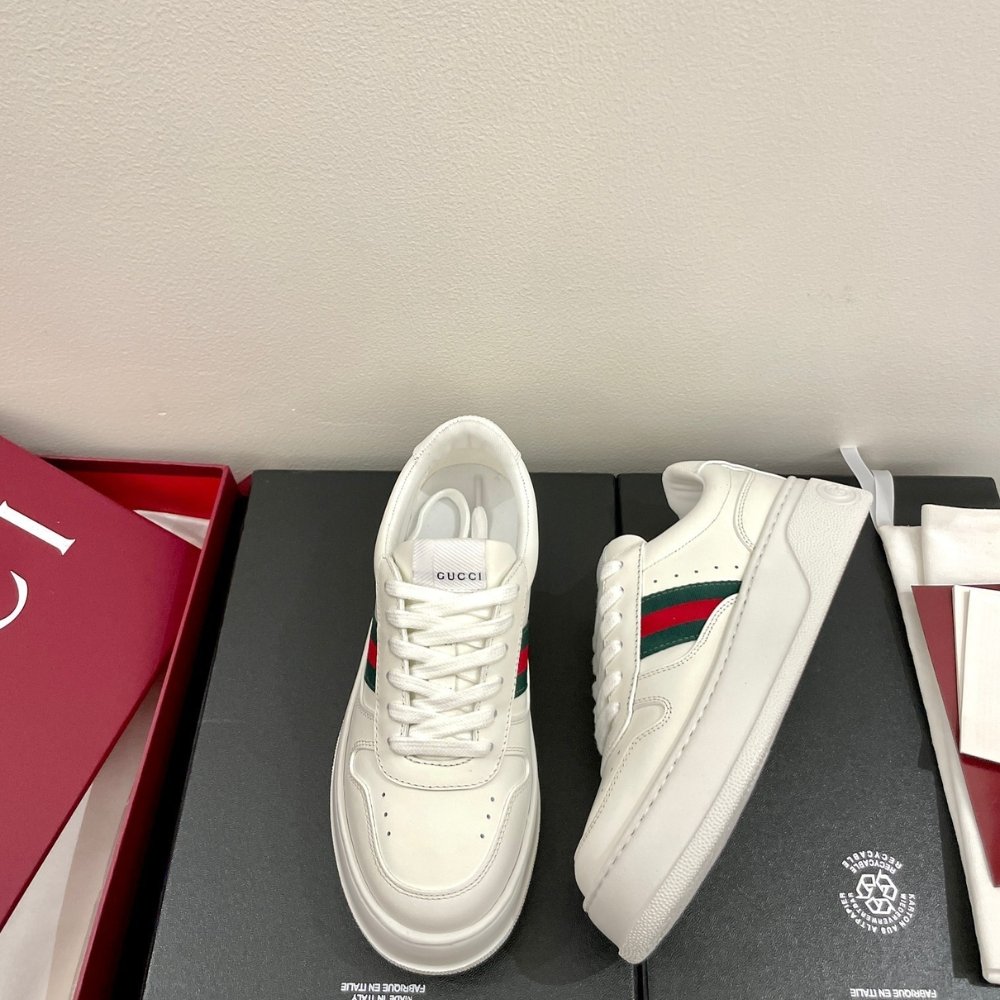 Gvc*1 Women Chunky Trainers White Leather 848307 UPG40 9064