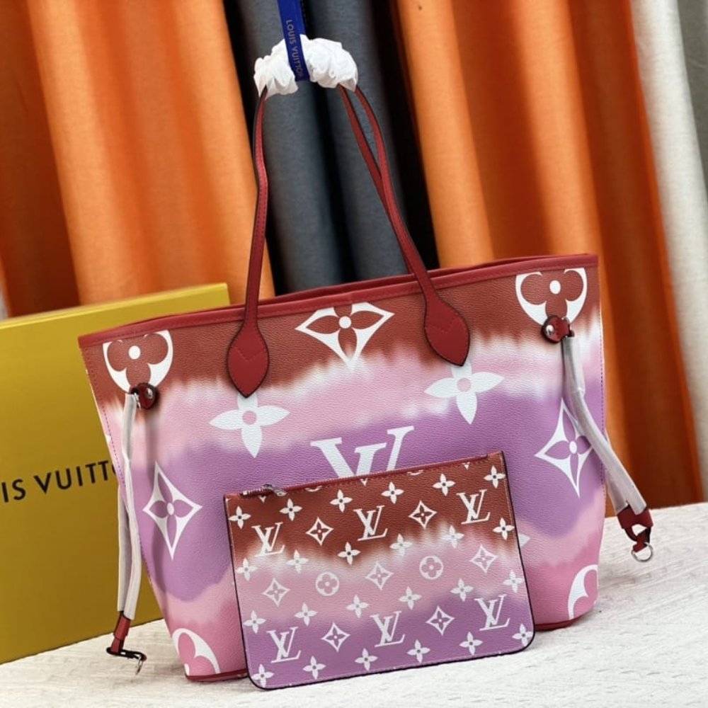 L0vis Vvtt0n Neverfull MM Monogram Escale Pink Red Purple 31Cm