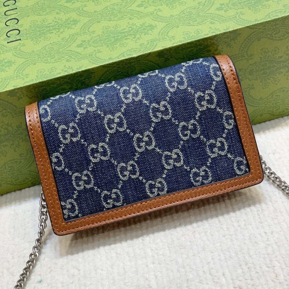 Gvc*1 Dionysus S*per Mini Denim Dark Blue And Brown 16Cm 476432 2KQFN 4483