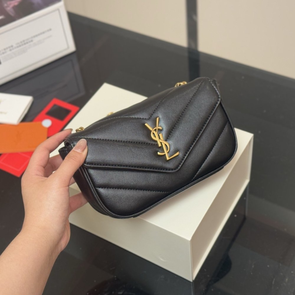 Sa1nt Lau*nt Loulou Mini In Matelassé Black 20Cm