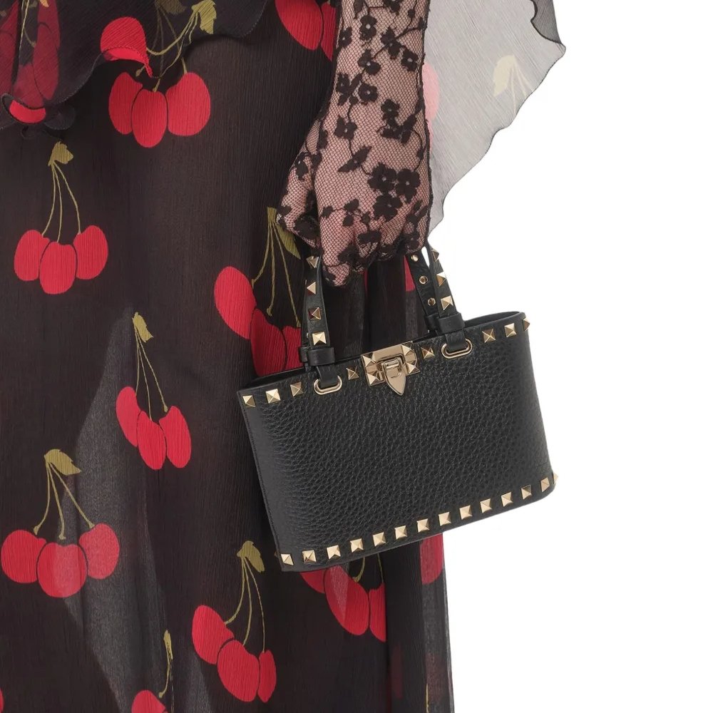 [S*per Vip 1:1] Va1e*ntin0 Garavani Mini Rockstud Tote Bag Black 23Cm 7W2P0AT0VSH0NO