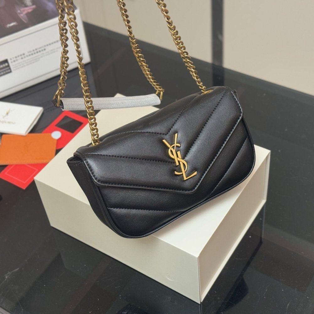 Sa1nt Lau*nt Loulou Mini In Matelassé Black 20Cm