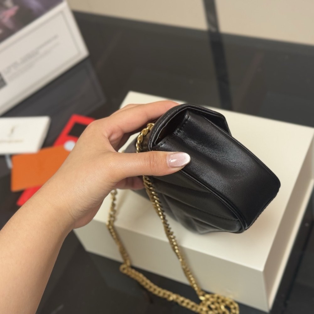 Sa1nt Lau*nt Loulou Mini In Matelassé Black 20Cm