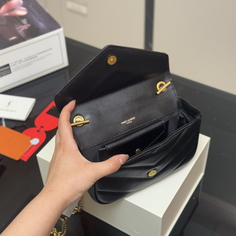 Sa1nt Lau*nt Loulou Mini In Matelassé Black 20Cm