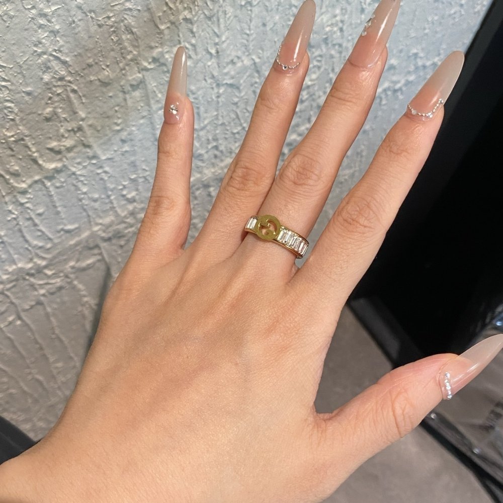 Gvc*1 Blondie Wide Crystal Ring Gold 837231 JAAHV 8062